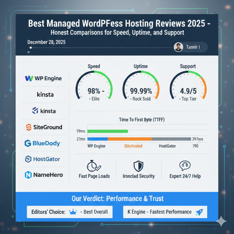 Best Managed WordPress Hosting Reviews 2025 – Honest Comparisons for Speed, Uptime, and Support